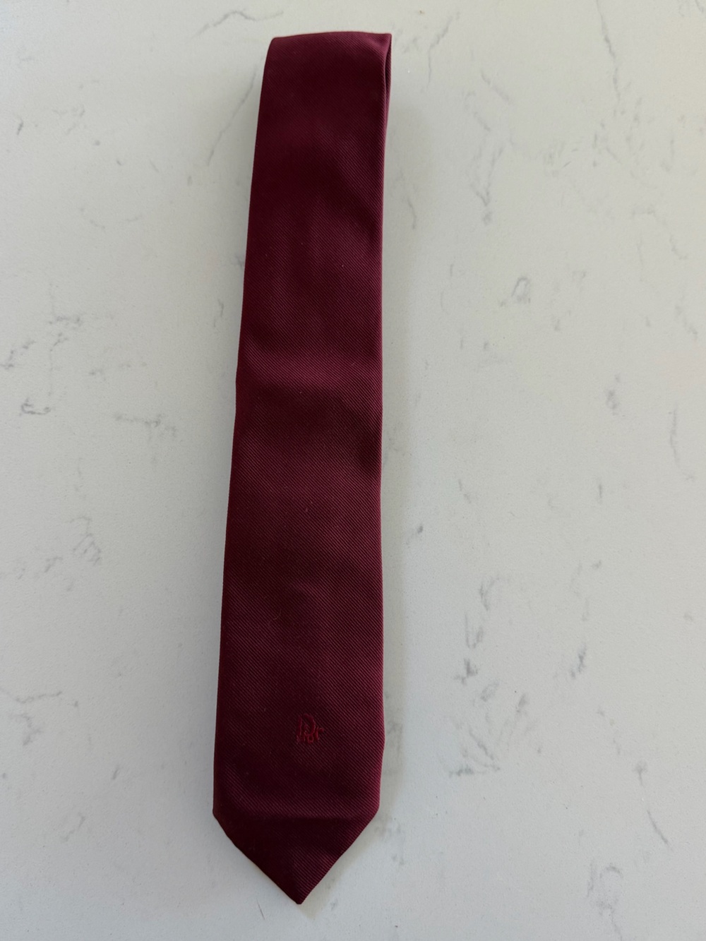 Dior Men's Deep Burgundy Silk Tie